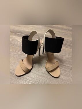 Vince Nude and Black High Heel Sandals